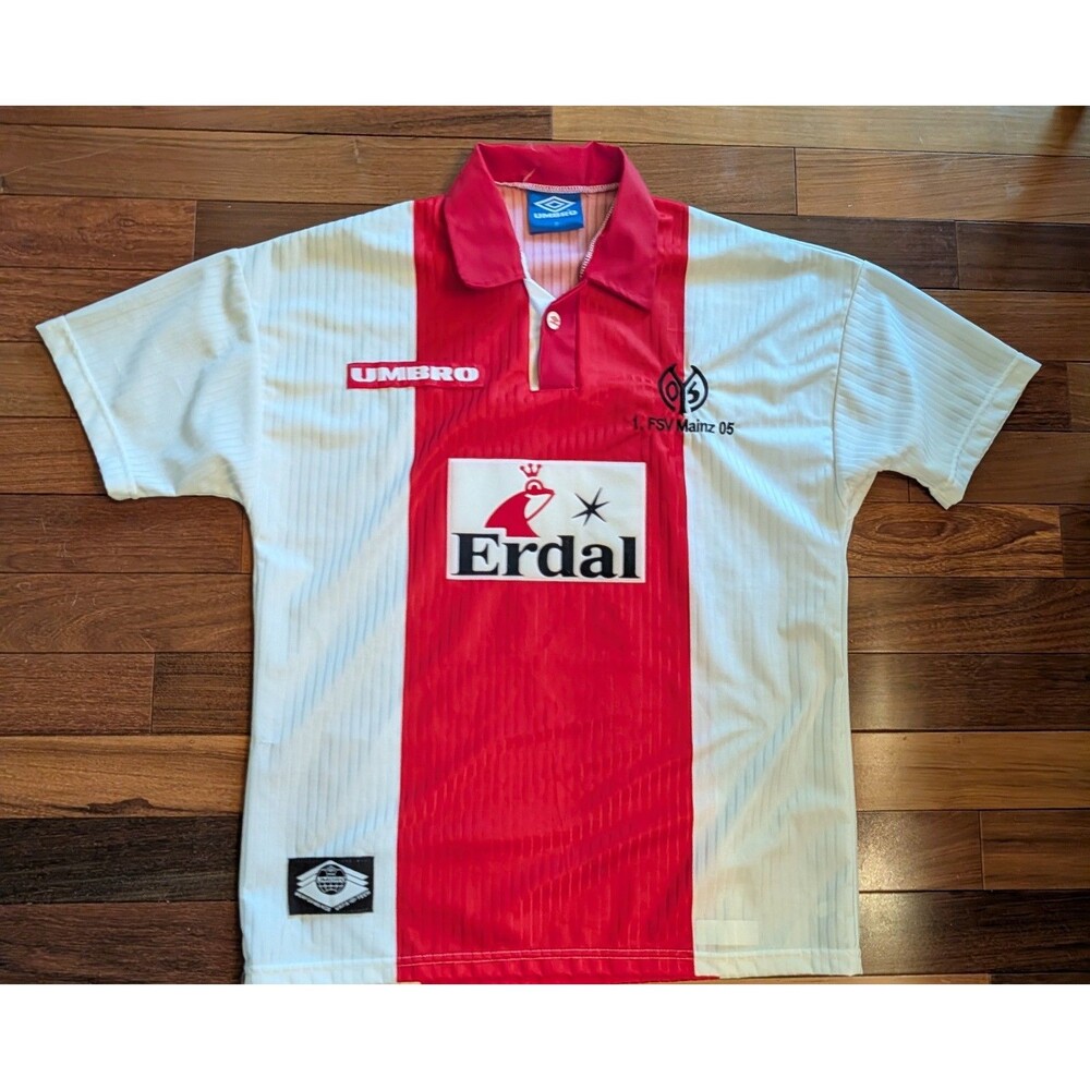 Unbro FSV Mainz 05 1997-1998 Home Vintage Soccer Jersey #30 Andrea Mens Medium